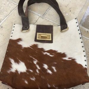 Tote bag in Cow Print Leathet